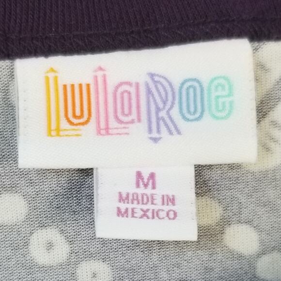 Lularoe Liv Tee T Shirt Short Sleeve Tribal Chevron Purple White Spring Medium - Picture 5 of 8